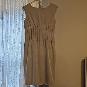 Light Grey Calvin Klein size 2 Ruched Midi Sheath Dress